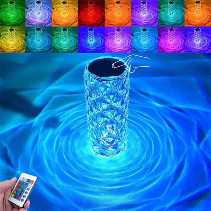 16 Colour Diamond Crystal Lamp With Remote LED Crystal Table Lamp